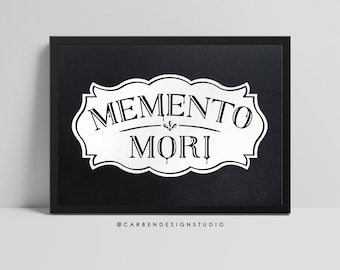 Memento Mori Foil Print. Gothic Art. Gothic Decor. Death Positive. Death Decor. Creepy Art. Creepy Home Decor. Gothic Home