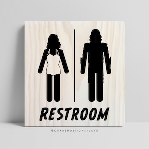 Creature and Kay Restroom Sign. Creature Sign. Bathroom Sign. Restroom ...