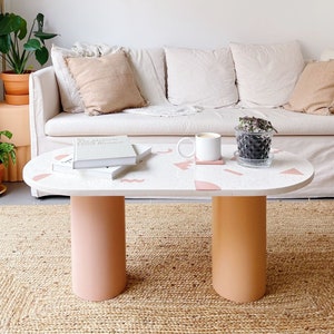 CUSTOMISABLE TABLE TOP - Terrazzo table top - Oval coffee table - Side table