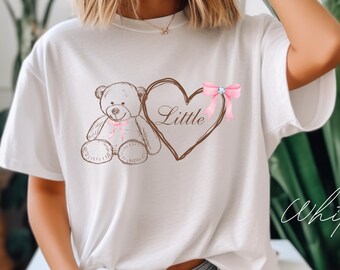 Comfort Colors Sorority Little Sister Reveal Shirt Big Little Theme Teddy Bear Shirt Coquette Lil Sorority Reveal Shirt Big Little Reveal