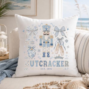 Nussknacker Dekor Patchwork Kissen Grandmillenial Küstenkissen Weihnachten Nussknacker Ballett Geschenke für Tänzer Ballerina Tanz Geschenk Ballett