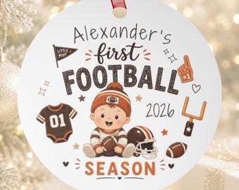 Football Ornament Personalized Baby's First Football Season Ornament Custom Football Ornament Football Coach Gift Football Mom 1st Football