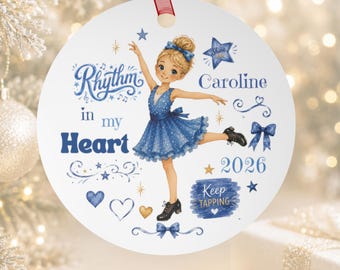 Personalized Tap Dance Ornament Gift Custom Dance Ornament Blonde Tap Dancer Gifts Recital Dancer Tap Ornament Christmas Dance Team Gifts