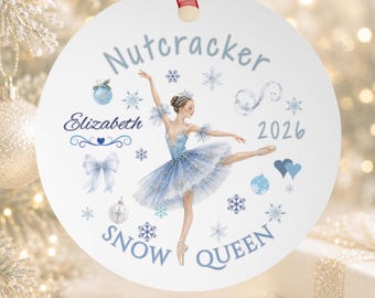 Nutcracker Ornament Personalized Ballerina Snow Queen Ornament Nutcracker Gifts Nutcracker Christmas Custom Nutcracker Snow Dance Ornament