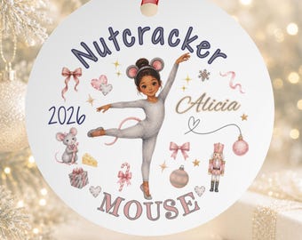 Nutcracker Ornament Mouse Personalized Ballerina Ornament Mouse Ornament Nutcracker Gifts The Nutcracker Ballet Ballerina Brown Skin Tone