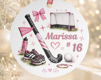 Personalized Field Hockey Ornament Field Hockey Gift Fieldhockey Field Hockey Baby Field Hockey Gifts Custom Field Hockey Ornaments Fockey