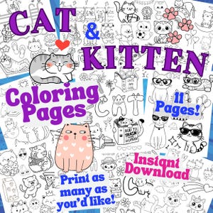 Funny Cat Coloring Pages Kitten Coloring Sheet Cat Printable Coloring Cat Instant Download Cool Cat Coloring Book Cozy Coloring Pages Book