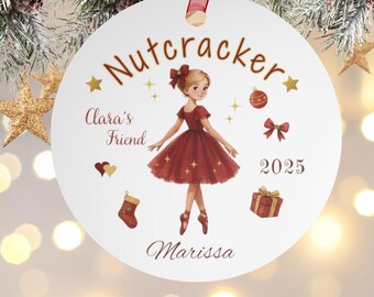 Nutcracker Ornament Personalized Ballerina Ornament Nutcracker Gifts Custom Nutcracker Clara's Friend Ornament Christmas Nutcracker Red Best
