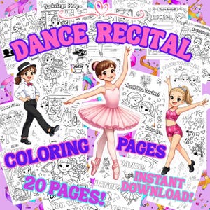 Dance Recital Coloring Page Dance Coloring Sheet Ballet Invitation Lets Dance Coloring Pages Dancer Stuff Dance Recital Gifts Printables