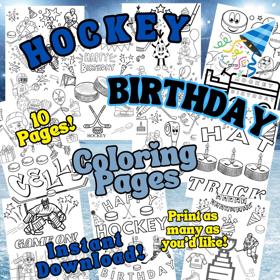 Hockey Birthday Coloring Pages, Ice Hockey Tournament Activity, Hockey ...