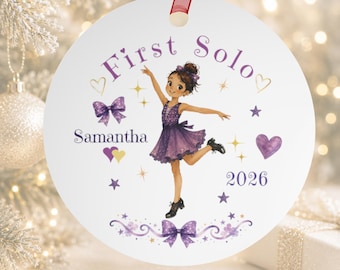 Personalized Tap Dance Ornament First Tap Solo Gift Custom Dance Ornament Tap Dancer Gifts My 1st Dance Solo Dancer Ornament Christmas
