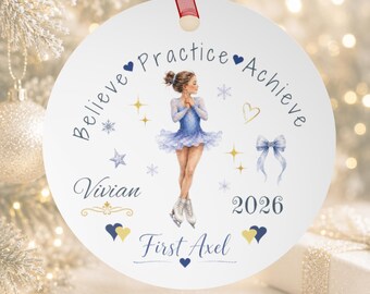Figure Skating Girl Ornament 1st Axel Jump Personalized Ice Skating Ornament Ice Skating Gifts Custom Figure Skating Christmas Skate Skater