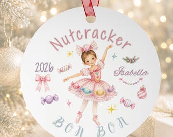 Nutcracker Ornament Personalized Ballerina Bon Bon Ornament Nutcracker Gifts Nutcracker Christmas Custom Nutcracker Ornament Dancer Ornament