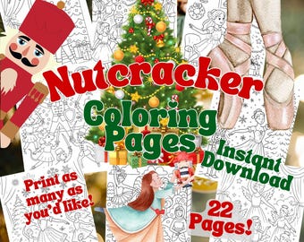 Nutcracker Printables Christmas Coloring Book Printable Nutcracker Ballet Coloring Book Dance Coloring Sheet Christmas Coloring Pages Xmas