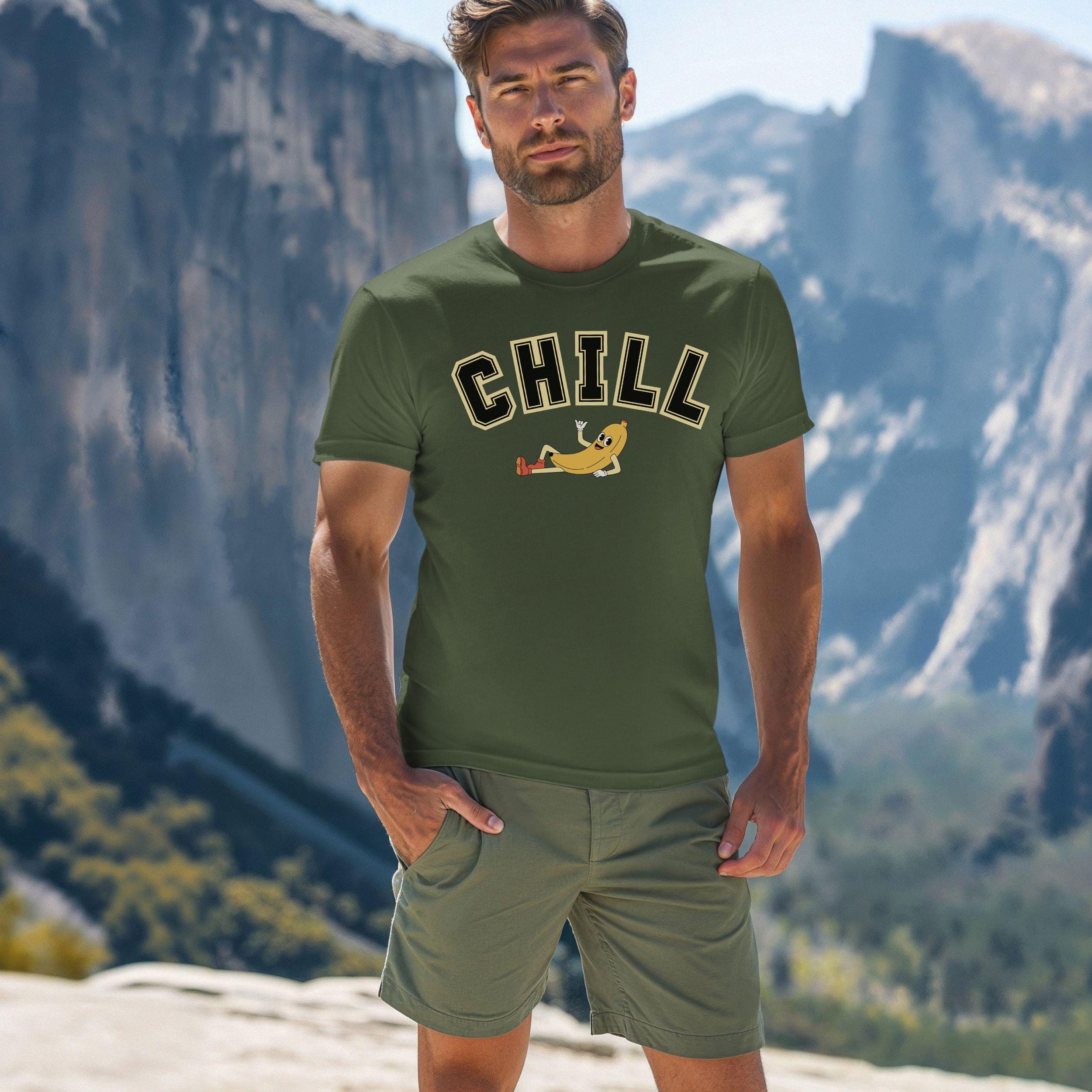 Chill Banana T-shirt, Cool Fruit Tee, Relaxed Banana Graphic Top