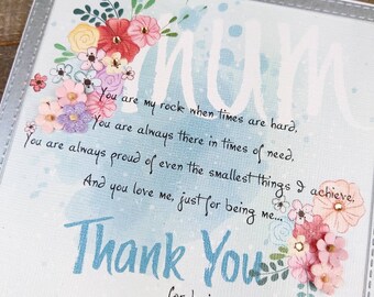 Mother's Day Card, Card for mum, Sentimental card for Mum, Thank you Mum card, Thinking of you card