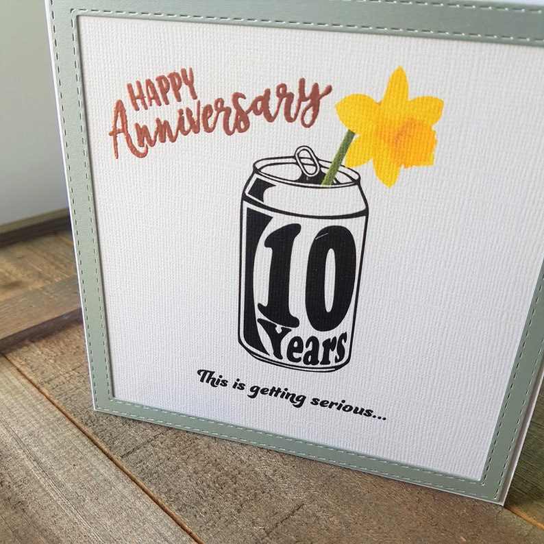 10th Wedding Anniversary Card, Tin Anniversary Gift. Daffodil Flower Etsy