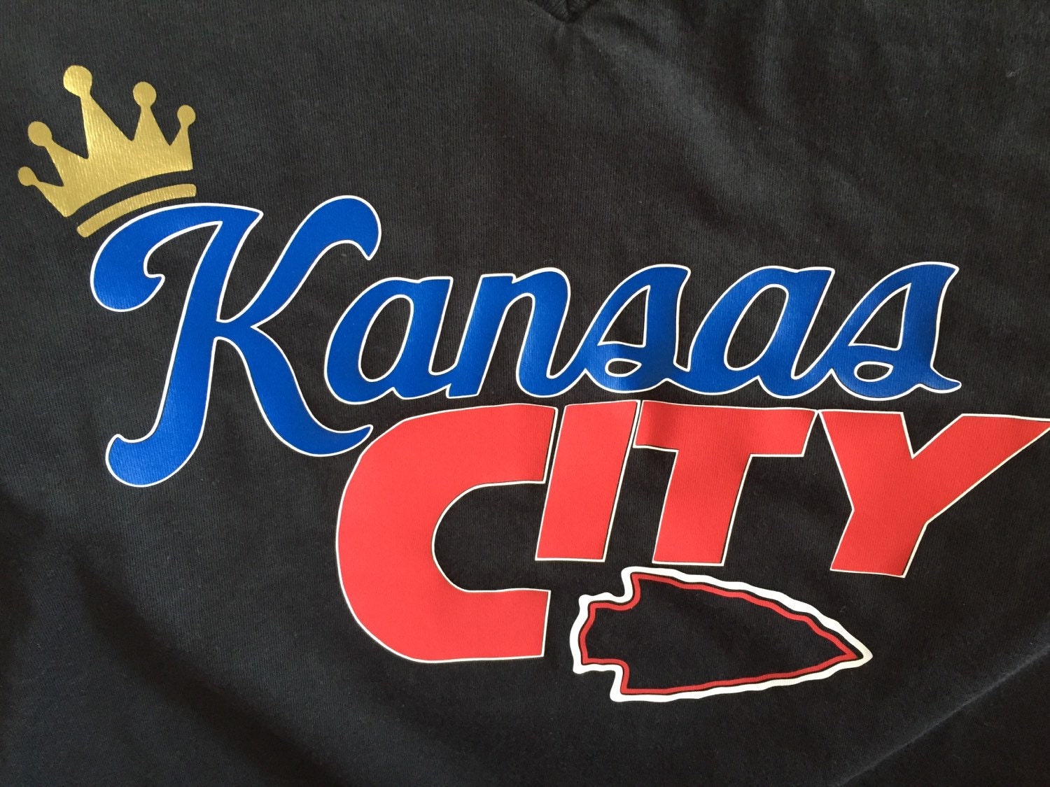 Kansas City KC Royals Chiefs Hybrid Tee T-Shirt by CLOWDdesigns on