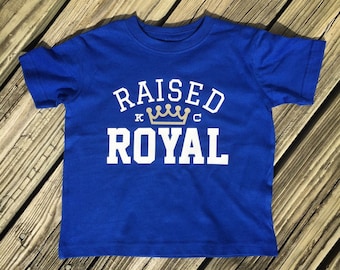 KC Kansas City Royals Raised Royal Toddler Youth Tee T-Shirt