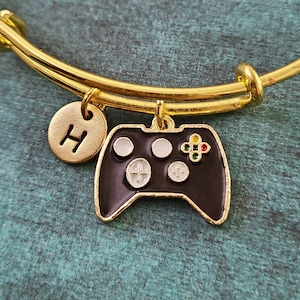 Game Controller Bangle Bracelet Video Game Controller Bracelet Gaming Jewelry Nerd Charm Pendant Bracelet Personalized Gamer Gift