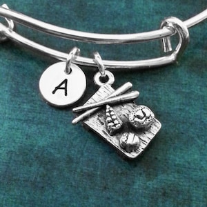 Sushi Bangle Sushi Bracelet Sushi Platter Japanese Bracelet Charm Bracelet Expandable Bangle Stackable Bangle Adjustable Bangle Personalized