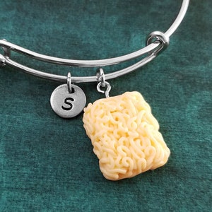 Ramen Bangle Bracelet Ramen Bracelet Ramen Noodles Bracelet Ramen Charm Bracelet Pendant Bracelet Adjustable Personalized Initial Ramen Gift