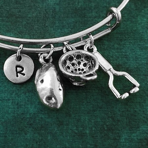 Potato Bangle Potato Charm Bracelet Potato Bracelet Potato Jewelry Mashed Potatoes Strainer Bracelet Colander Bracelet Personalized Initial