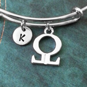 Omega Armreif Omega Armband College griechischen Buchstaben Armreif griechischen Alphabets Symbol Charm Armband erweiterbar Armreif einstellbar Armreif