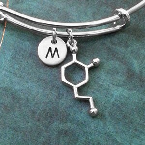 Dopamine Bangle Dopamine Bracelet Chemistry Jewelry Science Bracelet Dopamine Molecule Charm Bracelet Expandable Bangle Adjustable Bangle