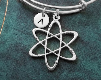 Atom Bangle LARGE Atom Bracelet Chemistry Jewelry Science Bracelet Physics Gift Molecule Charm Bracelet Expandable Bangle Adjustable Bangle