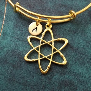 Atom Bangle LARGE Atom Bracelet Chemistry Jewelry Science Bracelet Physics Gift Molecule Charm Bracelet Expandable Bangle Adjustable Bangle