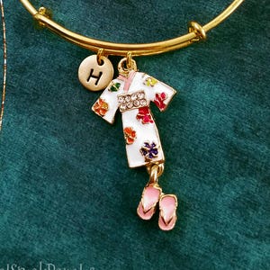 Kimono Bracelet Kimono Bangle Geisha Bracelet Japanese Bracelet Charm Bracelet Pendant Bracelet Adjustable Personalized Initial Bracelet