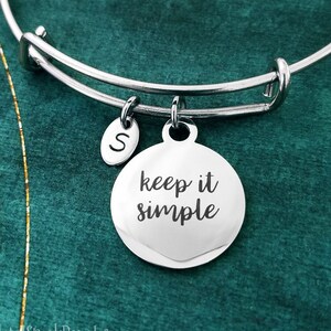Keep It Simple Bracelet Engraved Bracelet Engraved Bangle Minimalist Minimalism Bridesmaid Adjustable Bangle Personalized Initial Bracelet