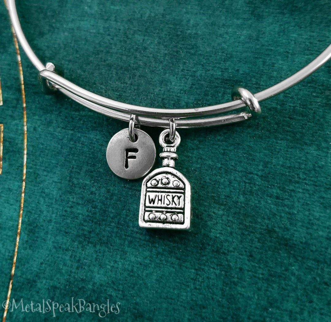 Whisky Bracelet Bottle of Whiskey Bangle Whisky Bangle Charm Bracelet ...