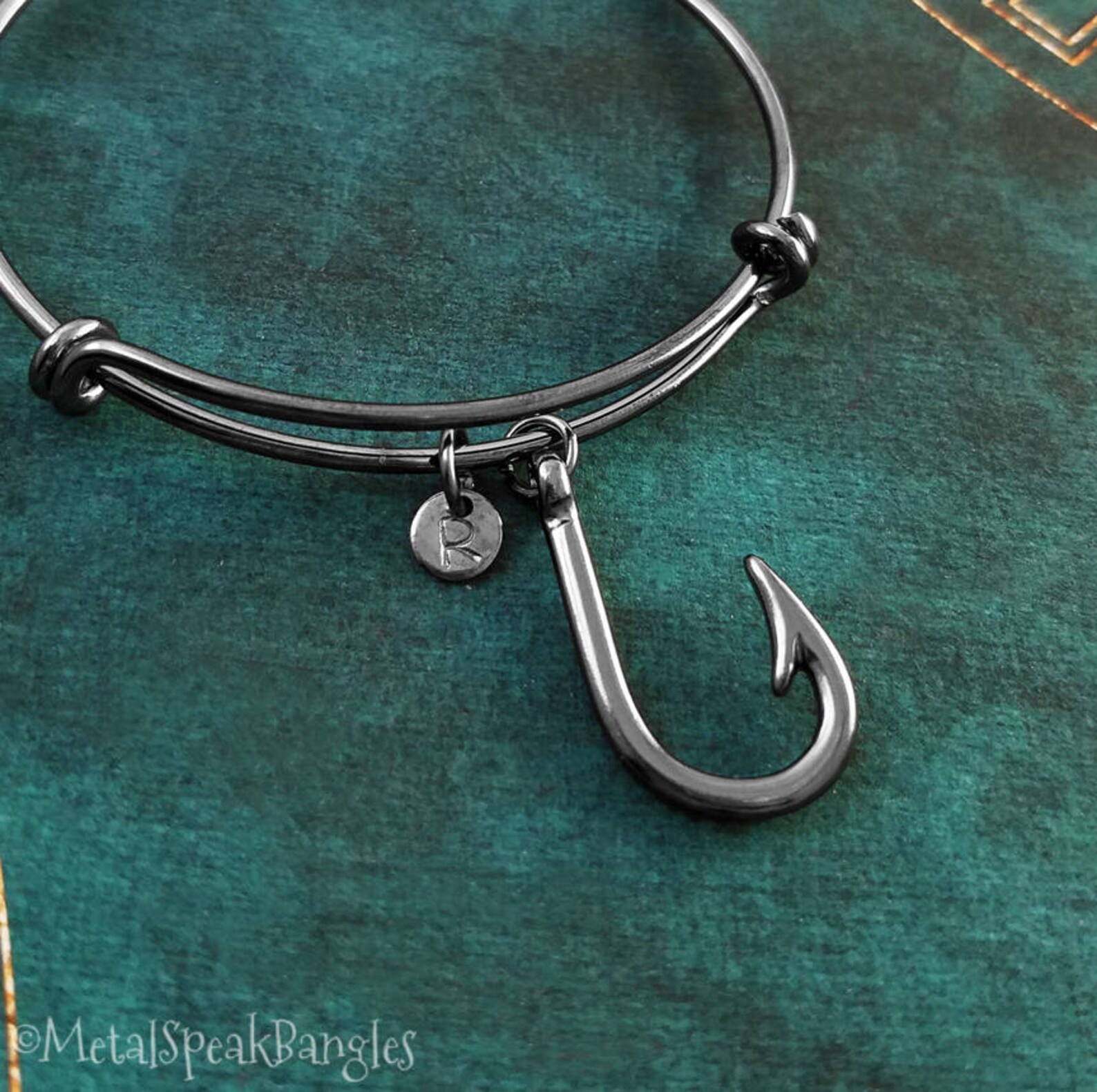 Fish Hook Bracelet Fish Hook Bangle Fishing Jewelry Fishhook Etsy UK