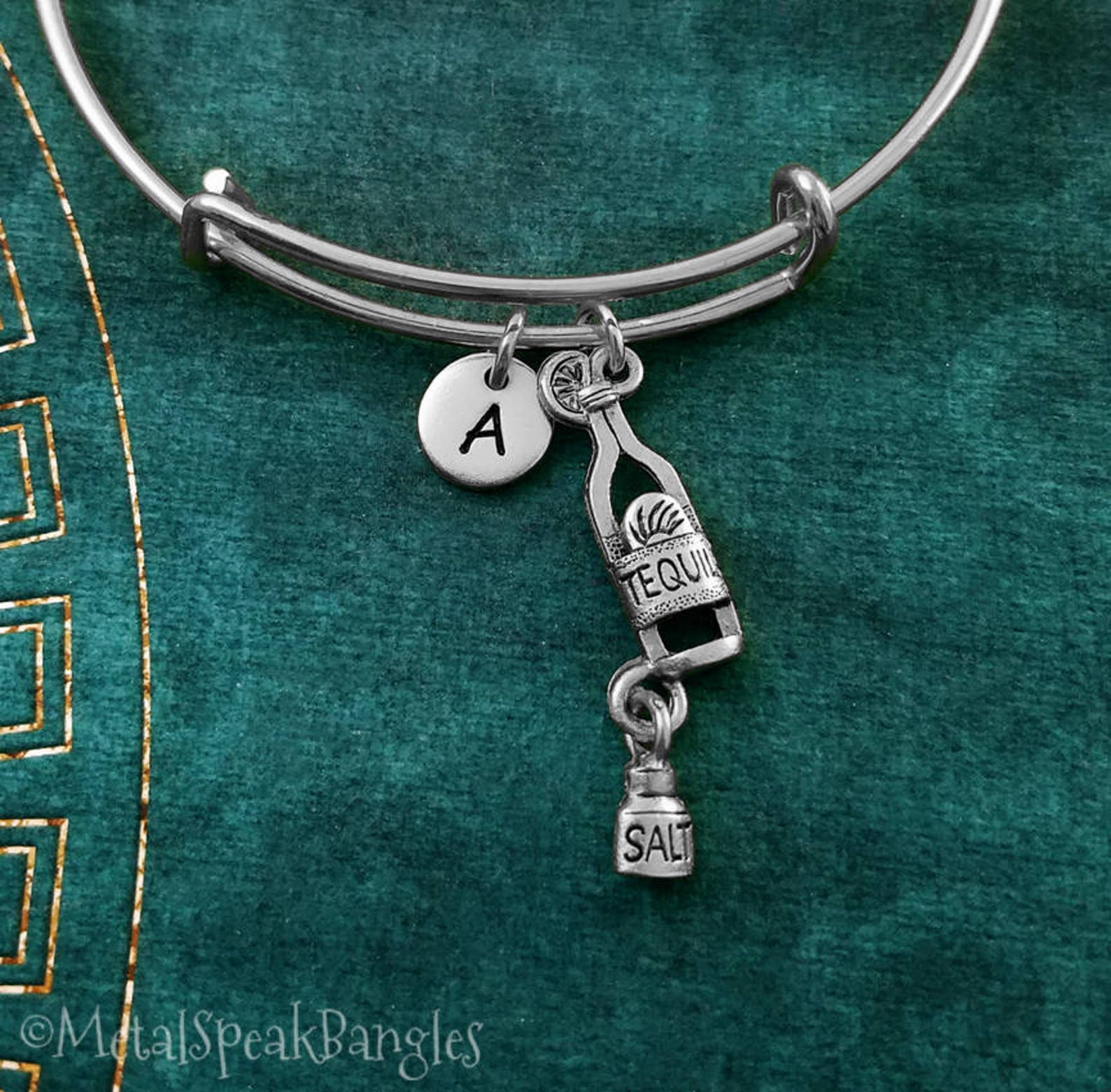 Tequila Bracelet Tequila Bangle Tequila Jewelry Alcohol Charm Bracelet ...