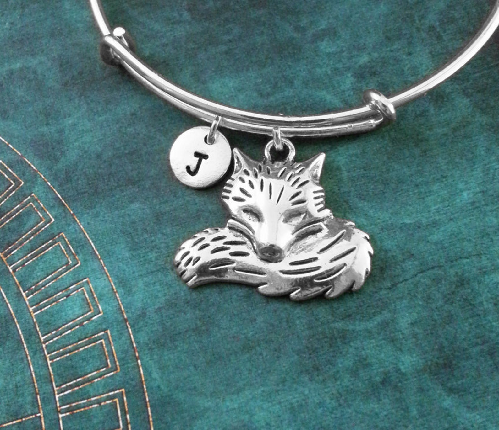 Fox Bangle Bracelet Silver Fox Bracelet Fox Jewelry Fox Charm Etsy