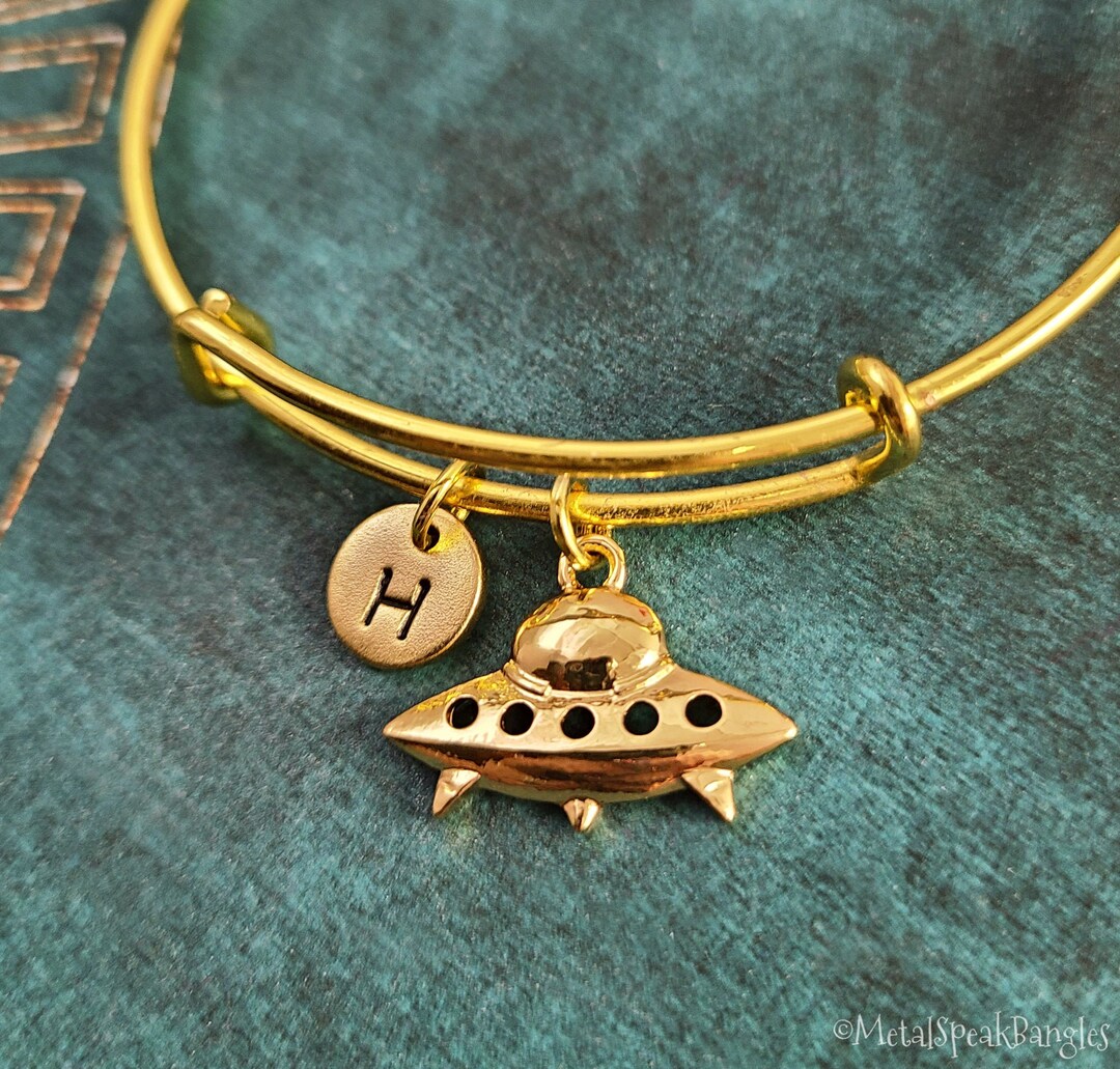 UFO Bangle Bracelet UFO Bracelet UFO Jewelry Ufo Charm Bracelet Ufo ...