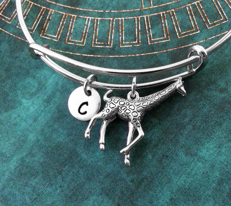 Giraffe Bangle Bracelet Enamel - Purple