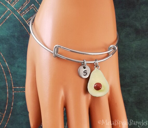 Avocado Bracelet Set of 2 Avocado Charm Bracelets Avocado Bangle Bracelet Friendship Bracelets Best Friends Bracelet Friendship Jewelry Gift