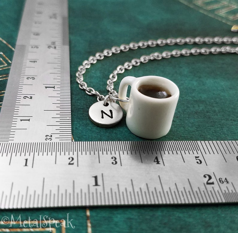 Coffee Bracelet Cup of Coffee Bangle Coffee Cup Bracelet Coffee Jewelry Coffee Mug Pendant Bracelet Personalized Initial Bracelet Gift