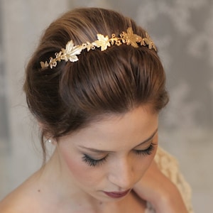 Wedding Headpiece, Bridal Accessory, Bridal Headpiece, Woodland Headband, Gold Headband, Gold Crown, Woodland Wedding, Grecian Leaf Crown