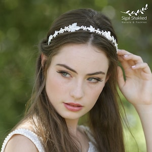 Bridal Tiara, Wedding Hair Accessories, Wedding Tiara, Silver Bridal Tiara, Silver Grecian Crown, Bridesmaid Accessory, Grecian Headband
