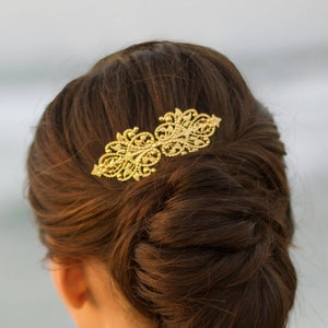 Peigne à cheveux de mariée décoratif doré, casque de mariée, casque de mariage, casque de demoiselles d'honneur, épingle à cheveux de mariée, peigne de demoiselle d'honneur, peigne de mariage