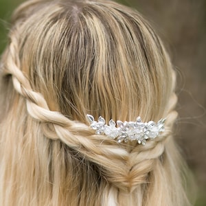 Silver Hair Comb, Swarovski Crystal Comb, Wedding Comb, Bridal Comb, Bridal Hair Jewelry, Rhinestone Bridal Comb, Decorative Comb, Romantic