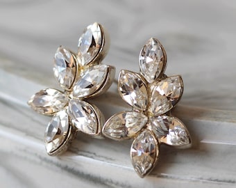 Swarovski Crystal Bridal Earrings, Marquise Wedding Earrings, Silver Bridal Jewelry,  Delicate Wedding Earrings, Nickel Free Earrings,