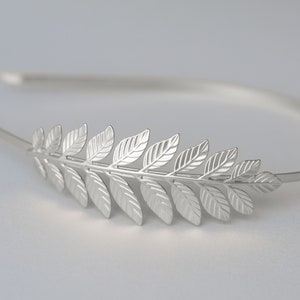 Woodland Headband, Silver Leaf Headband, Wedding Headpiece, Grecian Crown, Laurel Leaf Tiara, Bohemian Headpiece, Boho Bridal Halo Vine,