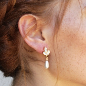 Wedding Earrings, Bridal Earrings, Pearl Crystal Earrings, Drop Pearl Earrings, Wedding Jewelry, Bridal Jewelry, Bridesmaid Earrings,