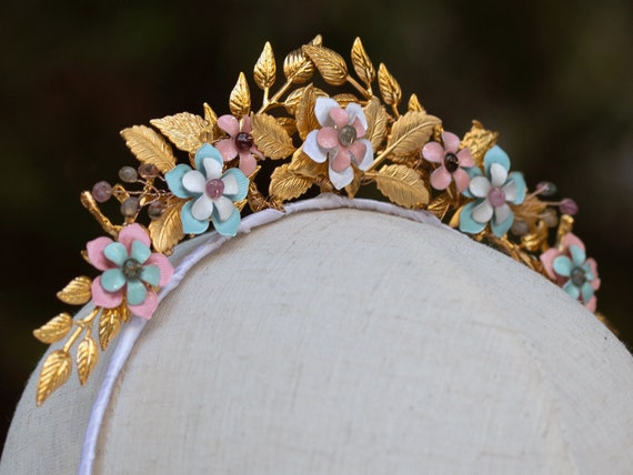 Göttin Krone Blatt Stirnband Gold - Hochzeit Haars Produktbild-Vorschau 5