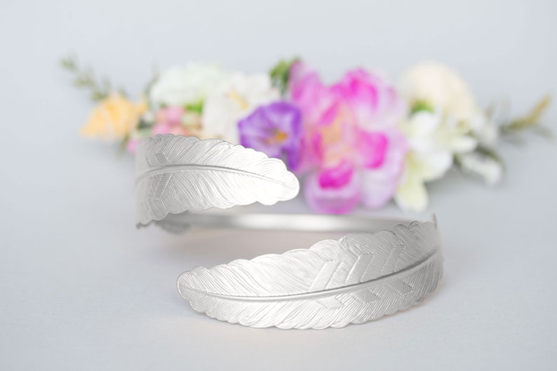 Upper Arm Cuff Bracelet Feather Cuff Bracelet Gold Bridal Etsy Israel